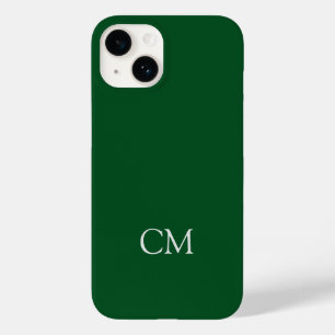 Coque Case-Mate iPhone monogramme simple vert foncé