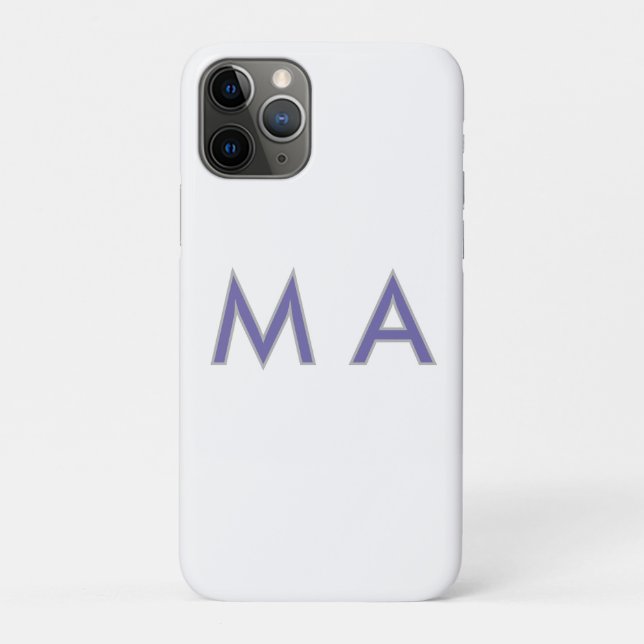 Coques Case-Mate iPhone Monogramme simple violet gris ajoutez votre nom mo (Dos)