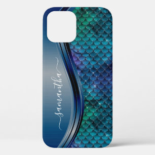 Case-Mate iPhone Case Monogramme Sirène Échelle bleu marine violet