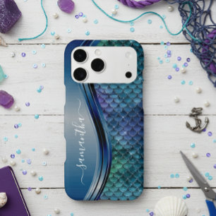 Case-Mate iPhone Case Monogramme Sirène Échelle bleu marine violet