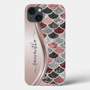 Case-Mate iPhone Case Monogramme Sirène Échelle Parties scintillant rose