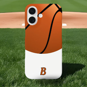 Coque Pour iPhone 16 Monogramme sportif de basket-ball