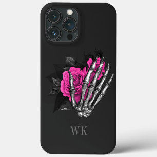 Case-Mate iPhone Case Monogramme squelette de rose rose gothique vintage