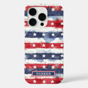 Coque iPhone 16 Pro Monogramme Stars and Stripes
