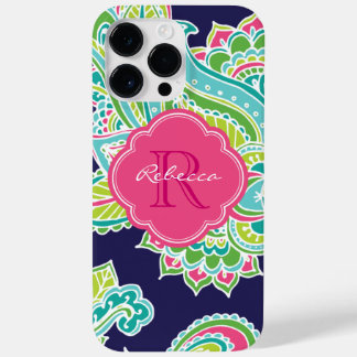 Coque Case-Mate iPhone Monogramme sur mesure de la marine Bohemian Paisle