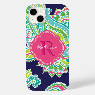 Coque Case-Mate iPhone Monogramme sur mesure de la marine Bohemian Paisle