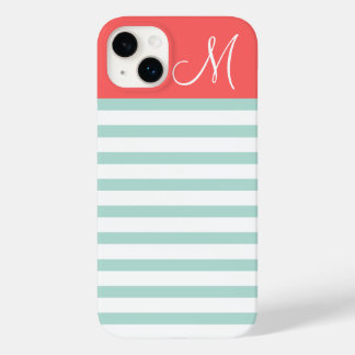 Coques Pour iPhone Monogramme sur mesure de la pointe et du corail