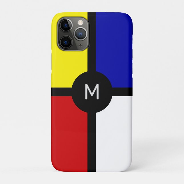 Coques Case-Mate iPhone Monogramme sur une œuvre d'art inspirée de Mondria (Dos)