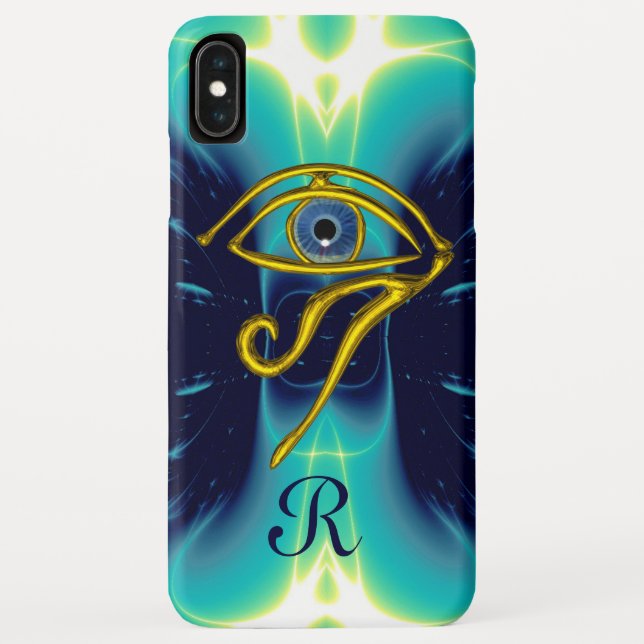 Coques Case-Mate iPhone MONOGRAMME TALISMAN BLEU Turquoise, Turquoise Blan (Dos)