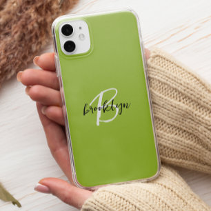 Case-Mate iPhone Case Monogramme tendance vert citron noir blanc Script