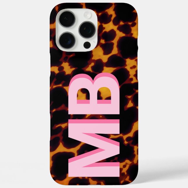 Coques Case-Mate iPhone Monogramme Tortoiseshell moderne (Verso)