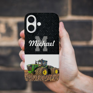 Coque Pour iPhone 16 Monogramme Tracteur Agriculture Tillage Hommes Équ