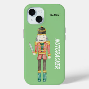 Coque Case-Mate iPhone Monogramme traditionnel Casse-noisette Vert mou