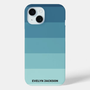 Coque Case-Mate iPhone Monogramme Turquoise bleu cyan en bloc de couleur
