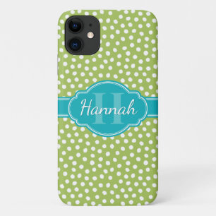 Case-Mate iPhone Case Monogramme Turquoise de Motif blanc vert