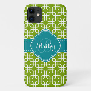 Case-Mate iPhone Case Monogramme Turquoise de Motif vert Mod