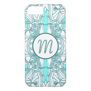 Coque Case-Mate iPhone Monogramme turquoise et turquoise
