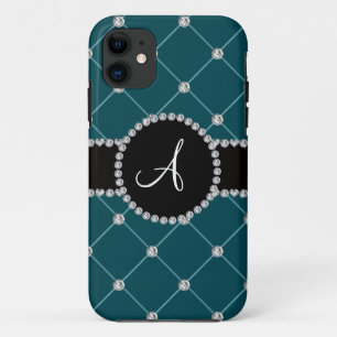 Case-Mate iPhone Case Monogramme turquoise foncé carreau