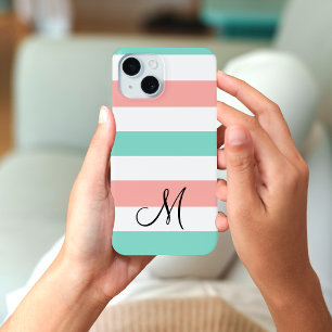 Coque Case-Mate iPhone Monogramme Turquoise tendance Smartphone moderne