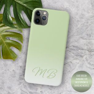 Case-Mate iPhone Case Monogramme vert citron clair simple élégant person