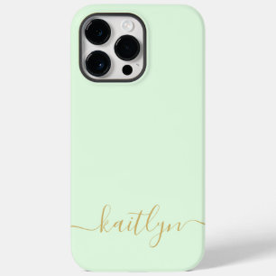 Coque Case-Mate iPhone Monogramme Vert Féminin Écriture Moderne Personnal