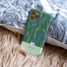 Monogramme vert Fleur sauvage floral