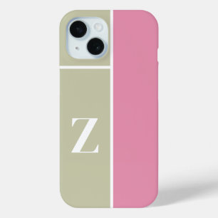 Coque Case-Mate iPhone Monogramme vert moderne PInk