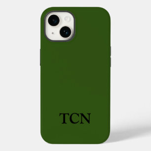 Coque Case-Mate iPhone Monogramme vert olive minimaliste moderne
