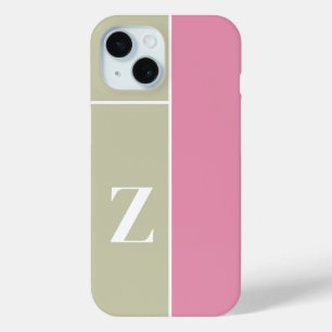 Coque Case-Mate iPhone Monogramme vert rose moderne