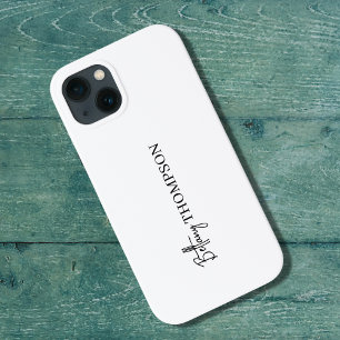 Case-Mate iPhone Case Monogramme vertical minimaliste blanc