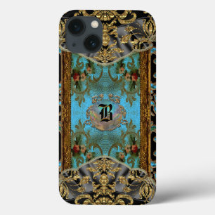 iPhone 13 Case Monogramme victorien du motif V de Marrie