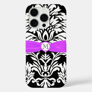 Coques iPhone 16 Pro Monogramme Vintage Damask Floral Motif iphone