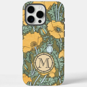 Coques iPhone 16 Pro Max Monogramme Vintage Poppy Flower Motif iphone