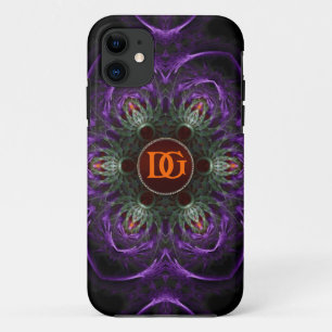 Coque Case-Mate iPhone Monogramme violet médiéval Floral iPhone 5