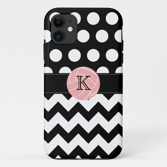 Coques Case-Mate iPhone Monogramme Volleyball Polka Dot Zigzag iPhone 5 Co (Dos)