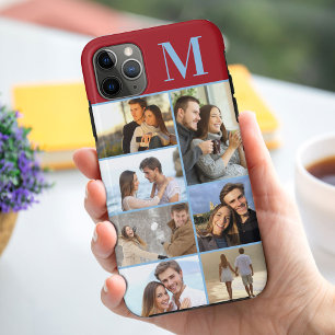 Case-Mate iPhone Case Monogrammed 7 Photo Collage en rouge