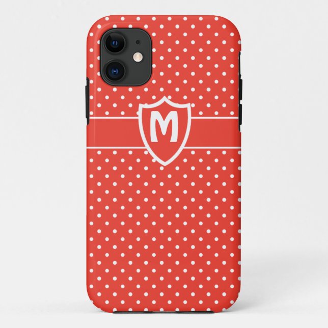 Coques Case-Mate iPhone Monogrammed iPhone 5 Coque, Pois rouges (Dos)