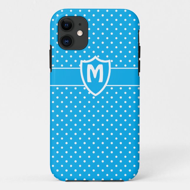 Coques Case-Mate iPhone Monogrammed iPhone 5 Coque, Pois turquoise (Dos)