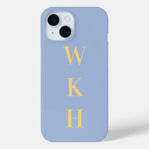 Coque Case-Mate iPhone Monogrammes Initiales Pastel Blue