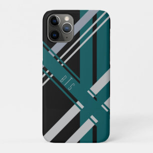 Case-Mate iPhone Case Monogrammes Retro Gris noir Vert Turquoise