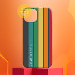 Coque Case-Mate iPhone Monographie de couleurs arc-en-ciel motif rétro st<br><div class="desc">Un arc-en-ciel rétro aux couleurs les années 70 inspirées et un motif minimal. Les couleurs verte,  bleue,  jaune,  orange et rouge peuvent être changées. Les grandes bandes qui tournent verticalement en font un look audacieux mais minimal pour votre couverture.</div>