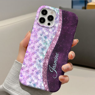 Case-Mate iPhone Case Monographie de la peau de sirène rose argent faux