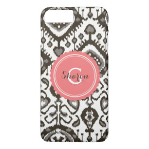 Etui iPhone Case-Mate Monographie de motif tribal de ikat noir mignon