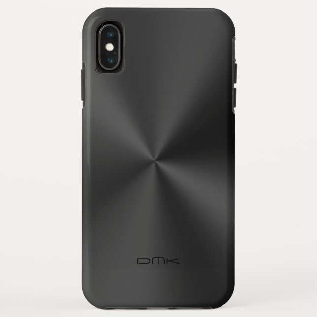 Coques Case-Mate iPhone Monographie en acier inoxydable brillant noir (Dos)