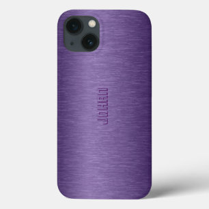Coques Pour iPhone Monographie en aluminium brossé violet métallique