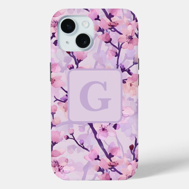 Coques Case-Mate iPhone Monographie personnalisée des fleurs de cerisiers  (Verso)
