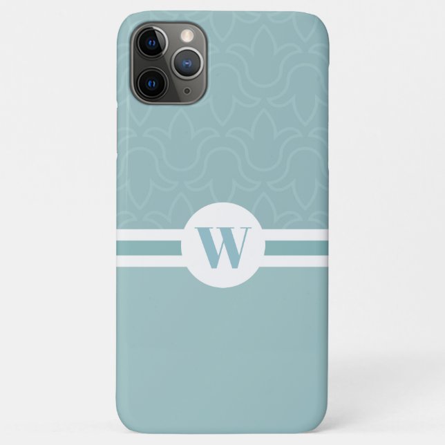 Coques Case-Mate iPhone Monographie ronde personnalisable monogramme bleu  (Dos)