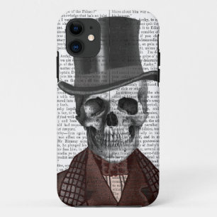 Coque Case-Mate iPhone Monsieur squelettique et casquette supérieur