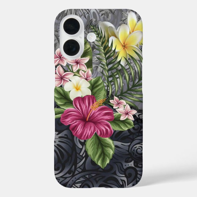 Coques Case-Mate iPhone Monstera Tapa et Hibiscus de Hawaï (Verso)