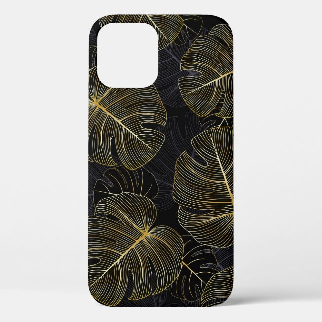 Coques Case-Mate iPhone Monstère dorée feuille, romantique sans couture fl (Verso)